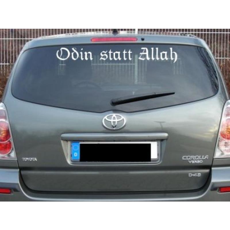 Odin statt Allah - Heckscheiben Aufkleber - Autoaufkleber -  Heckscheibenaufkleber - Nervengas Versand